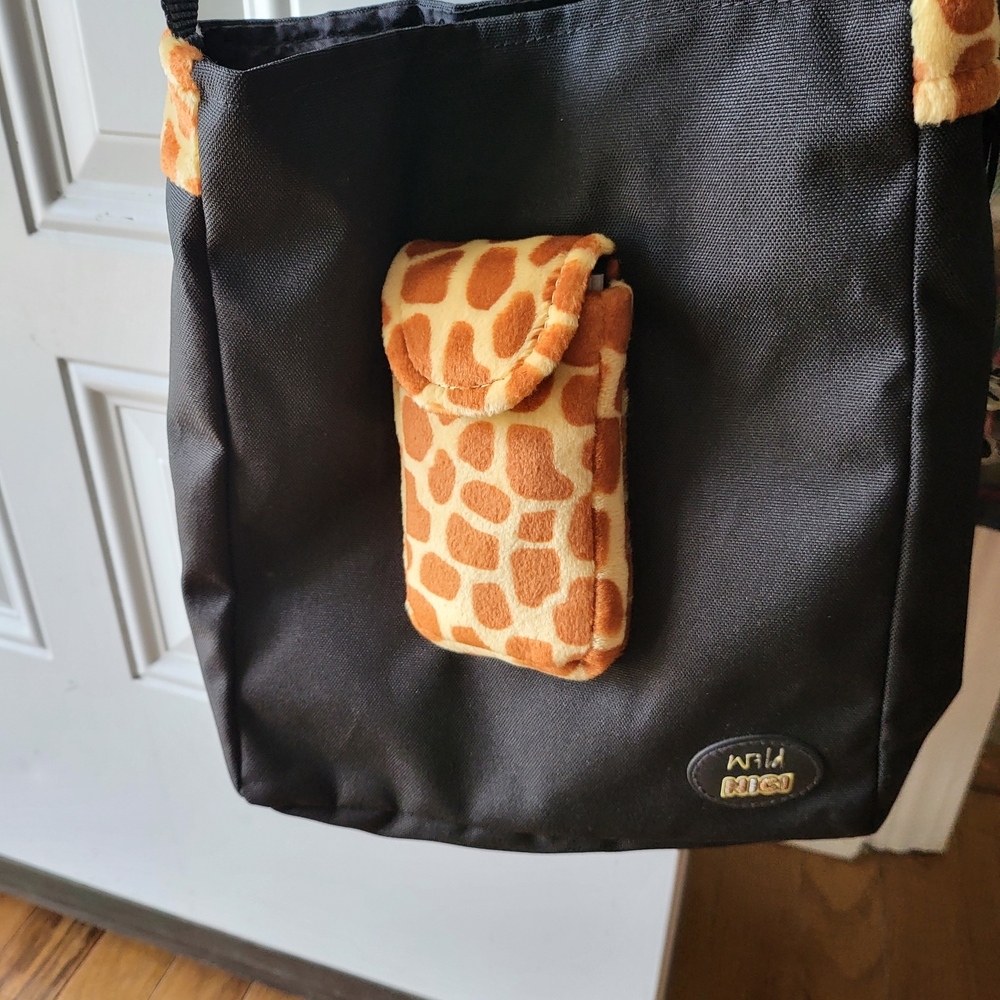 Wild Nici Black Animal Print Bag ( Giraffe )